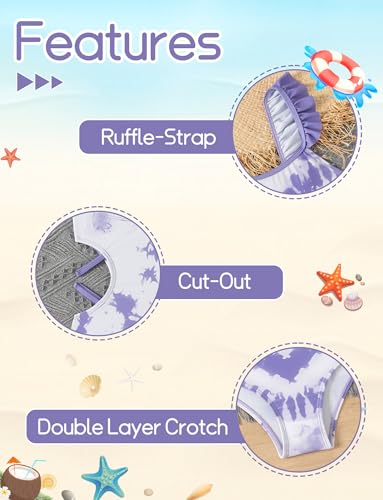 SEAUR Girl One Piece Cut Out Swimsuit Printed Sleeveless Bathing Suits Cute Swimwear4