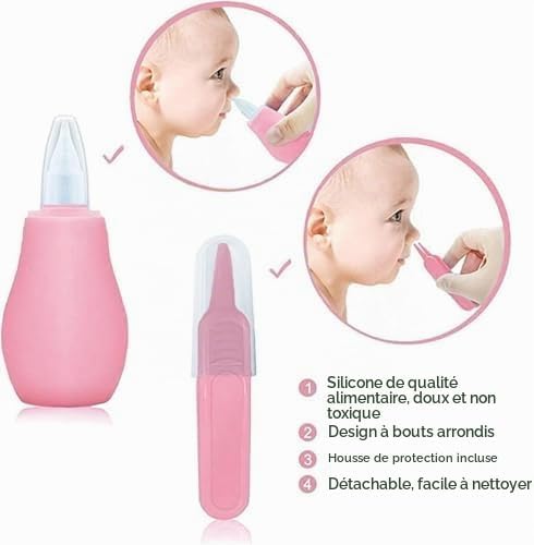 Qunlions life Infant Safety Care Set with Hair Brush Comb Nail Clipper, Baby Essentials Kit for Newborn Girls Boys (Pink) - 3
