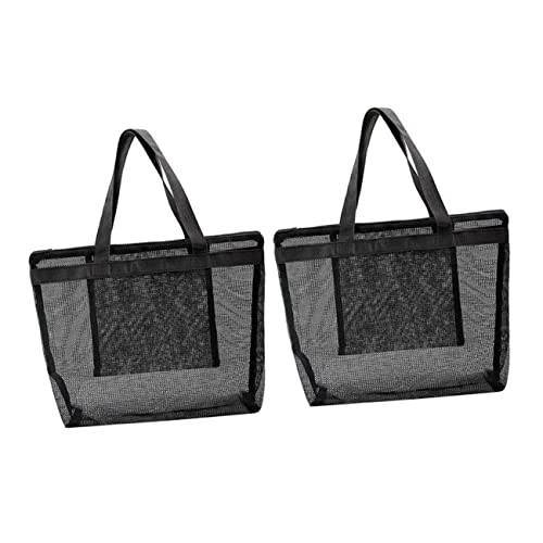 BESPORTBLE 2pcs Mesh Beach Tote Bag Set Waterproof Handheld Travel Bag for Women Lightweight Beach Accessories for Swimming and Shopping