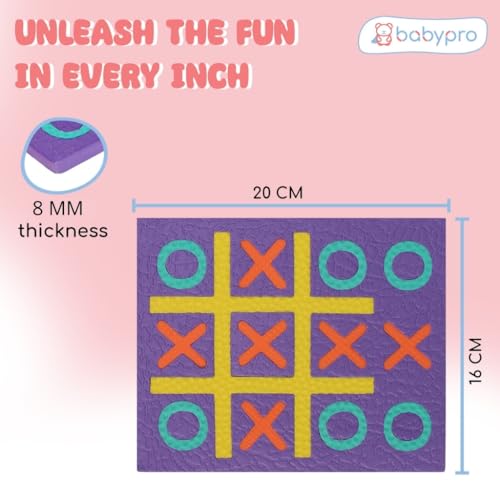 Image of BabyPro Tic Tac Toe Toy, XOXO for Learning, Toys for 3+ Year Old, Skill Toy, Birthday Gifts for Boys & Girls, Cross and Zero, Ready to Play, Safe & Non-Toxic