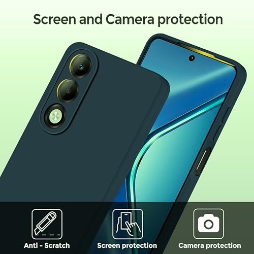 Image of SBMS Silicone Back Cover Case for Oppo K13x 5G | Soft Micro-Fibre Lining Inside | Camera Protection Bump | Shockproof Back Cover Case for Oppo K13x 5G (Green)