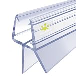 GECKOSEAL Shower Screen Seal Strip for 4-6mm Glass, Transparent Shower Door Seal Strip to 12mm Gap, Adjustable Shower Seal Strip Replacement with 90cm (1 Piece)