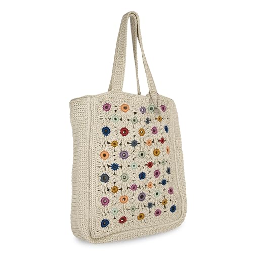 Image of The Sak Lanie Market Tote Purse - Hand Crochet Women's Handbag for Everyday & Travel - Large Tote With Shoulder Bag Straps