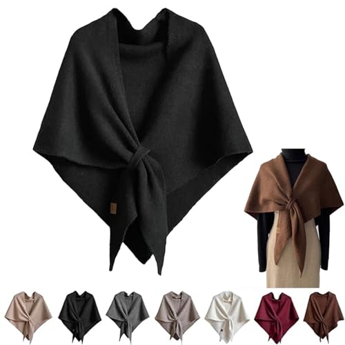 LELEBEAR Official Fleece Company Shawl, Knitted Pashmina Shawl Wraps, Women's Comfortable Sweater Solid Color Scarf
