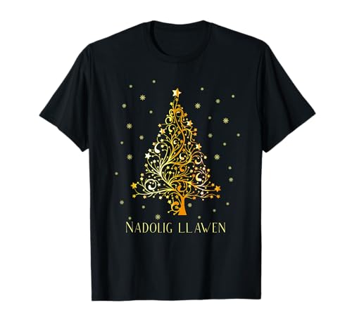 Image of Welsh Christmas Tree Wales Ornament Decoration Star Xmas T-Shirt