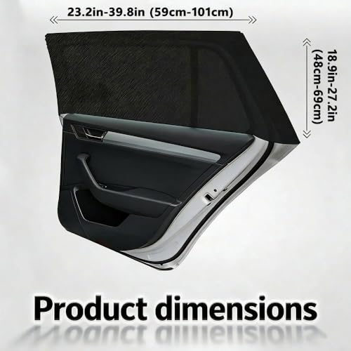 Pare-soleil chaussette VW Scirocco rideau vitre arrière extensible occultant anti-UV maille noire - 8