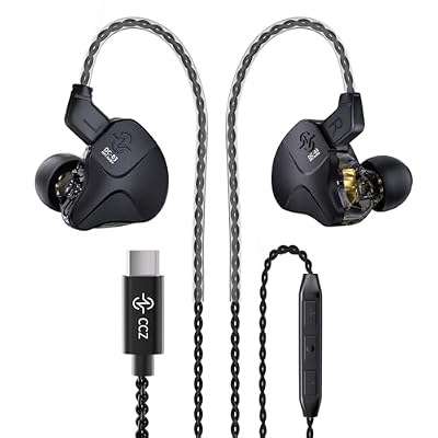 CCZ DC03 USB C Wired Headphones with Mic, Type C Earphones Wired Earbuds for iPhone 16/15 Pro Max Plus, Bass Stereo Noise Canceling IEMs for Gaming, in Ear Monitor Headphones for Musician Singers Call