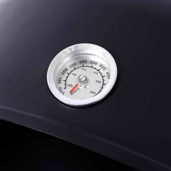 17 Inch Steel Charcoal Smoker Grill – Heavy Duty Outdoor BBQ Smoker for Home, Patio, and Kitchen Party, Adjustable Airflow & Dual Access Doors, Black