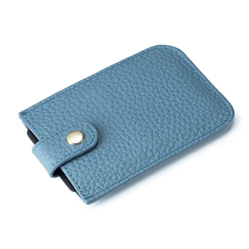Women Mini RFID Blocking Credit Card Holder Slim Leather Wallet with Stacked Pull Card Slots