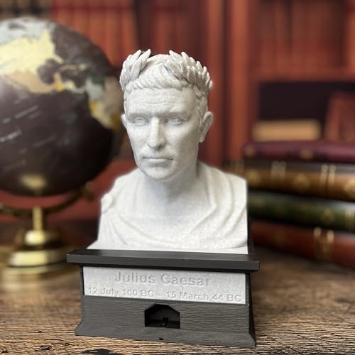 MunnyGrubbers - Julius Caesar - Talking Busts - Plastic Collectible Toy - Press The Button for a Quote or Fun Fact - (Marble)