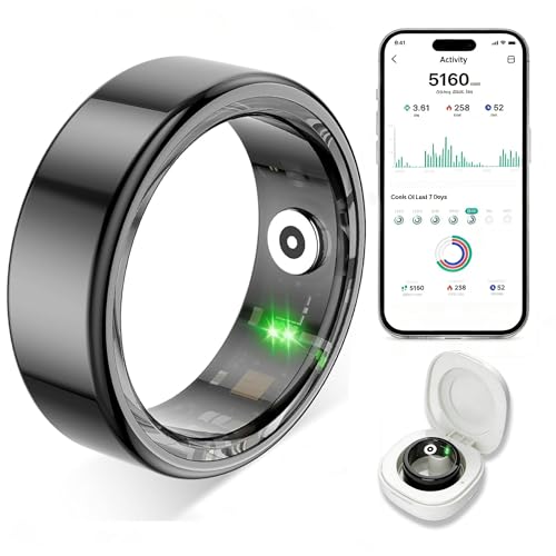Smart Ring for Women Men,Fitness Tracker Ring with Heart Rate, Sleep Monitoring, Blood Oxygen, Step Counting for iOS and - Detailed View