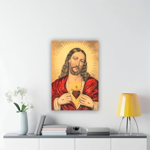 Sacré-Cœur de Jésus impression sur toile 50x75 cm décoration murale chrétienne