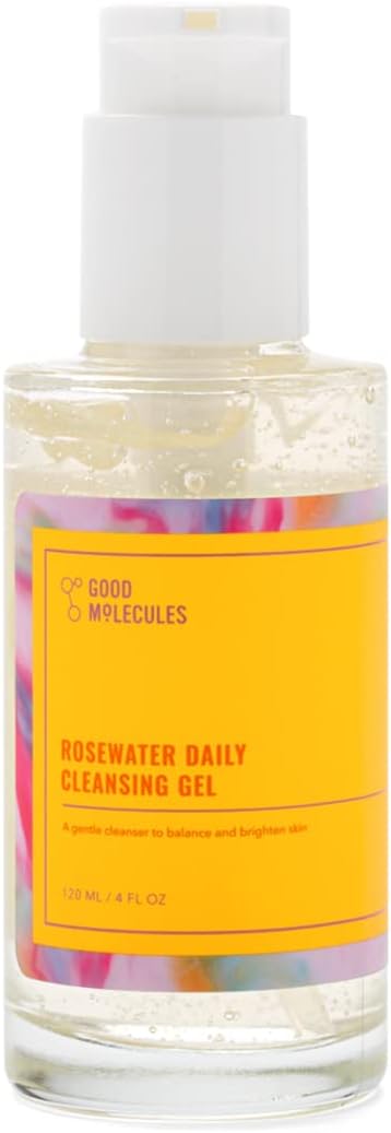 Good MoleculesRosewater Daily Cleansing Gel - Hydrating Face Wash, Gentle Facial Cleanser with Rosewater and Pineapple Extract - Skincare for Face