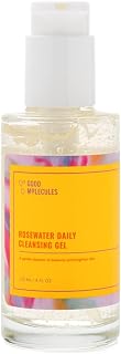 Good Molecules Rosewater Daily Cleansing Gel 120ml/4oz - Hydrating Face Wash, Makeup Remover, and Cleansing Gel With Rosewater and Pineapple Extract - Skincare for Face, Brighten, Cleanse and Clarify