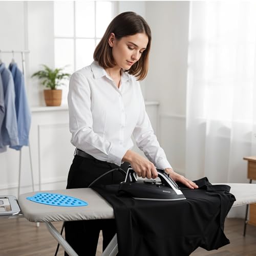 Image of Silicone Iron Rest Pads, Multipurpose Heat Resistant Mat Iron Pad Ironing Mat for Ironing Board, Protective Pads Resting Plate for Hot Flat Irons Curling Wands, Hot Tool Holder (Blue)