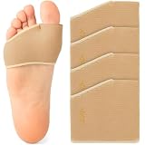 ViveSole Metatarsal Foot Pad For Women & Men (4 Pcs) - Ball of Foot Cushions For Metatarsalgia Pain Relief, Sesamoiditis, Mortons Neuroma - Forefoot Sleeve for Calluses, Corns, Bunions With Gel Insert