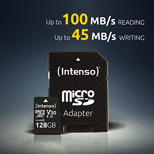 Intenso Professional microSDHC 32GB Class 10 UHS-I, U3, V30 Speicherkarte inkl. SD-Adapter (bis zu 100 MB/s), schwarz