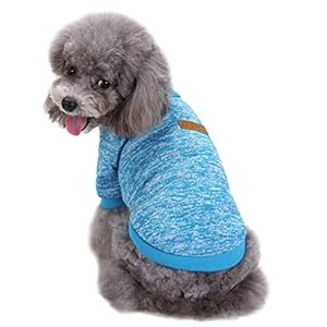 Jecikelon Dog Clothes Dogs Sweater Soft Puppies Clothing Winter Puppy Sweaters Warm Outfit for Dogs Small XXS XS Cat Apparel (Light Blue, XXS)