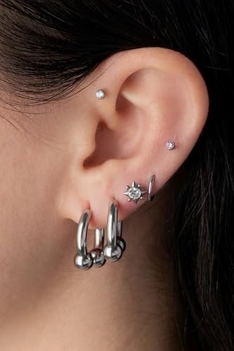 Pierced Owl 18GA Stainless Steel Faux Stretched 8GA Horseshoe Barbell Earrings, Sold as a Pair2