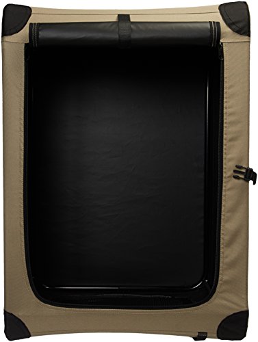 Amazon Basics 2-Door Collapsible Soft-Sided Folding Soft Dog Travel Crate Kennel, Medium (21 X 21 X 30 Inches), Tan #TOP2