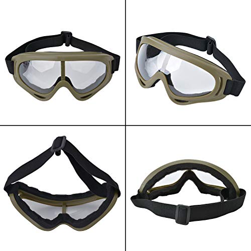 Outgeek Airsoft Mask, Lower Steel Mesh Mask Protective Half Face Mask UV Protection Glasses Comfortable and Cool Mask Goggles Set for Adult Men Women Children - Thumbnail 6