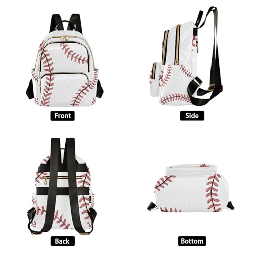 ALAZA Travel Backpack Purse for Women Fashion Anti-theft Work Casual Baseball White Daypack Shoulder Bag Medium Size by ALAZA - Image 2