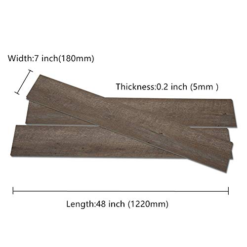 Diflart 23.6 sq.ft Vinyl Plank Flooring Click Locking Lenox Estate Oak 48x7 inch Lvt Flooring Waterproof Foam Back Rigid SPC Core Wood Grain Finish