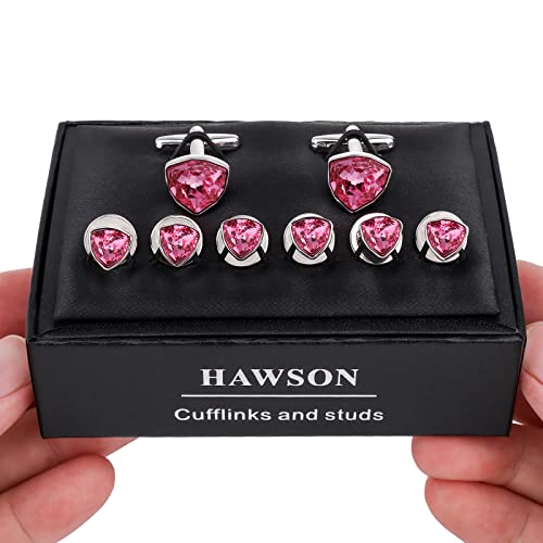 Swarovski Crystal Cuff Links And Tuxedo Studs For Men In Gift Box, Birthday Christmas Valentines Day Gifts, Mens Jewelry Or Accessories For Wedding Party #TOP5