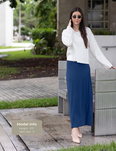 Image of Popana Long Maxi Skirt for Women, Flowy Long Skirts for Women | High Waisted Soft Trendy Rayon, Sundress Convertible Skirt, Long Length Bodycon Maxi Skirt, Petite and Plus Size