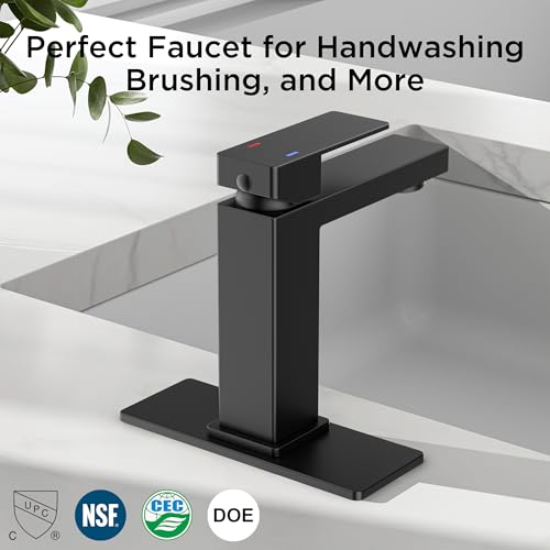 FORIOUS Bathroom Faucet 1 Hole, Single Handle Black Bathroom Sink Faucets by FORIOUS - Used condition - Image 7