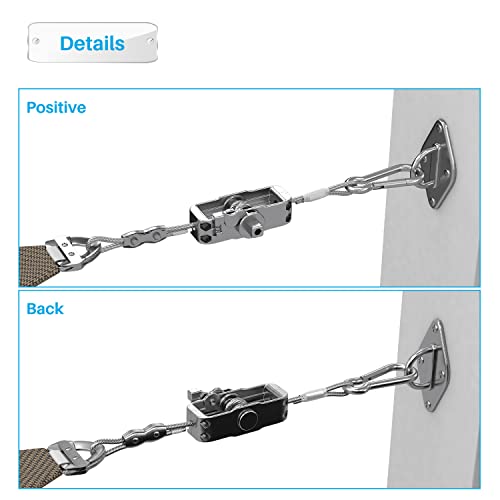 Patio Sun Shade Sail Tension Wire Rope Hardware Kit for Rectangle Sun Shade Sail Installation Winch Pad Eye 24 Feet Wire Cable Included