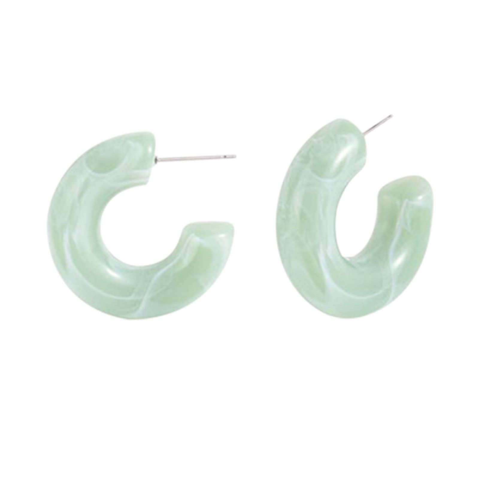 Orecchini Orb Resina Decorazione per Festa Gioometrica Anelli Colorati Clip su Pearl