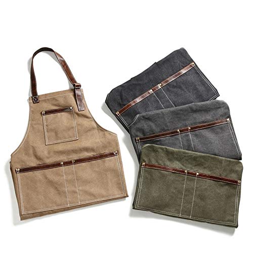 tablier Tablier à outils de travail Tabliers de toile réglable durable Unisexe avec poches à outils Cuisine Barber Barbec Heavy Duty Atelier Tablier