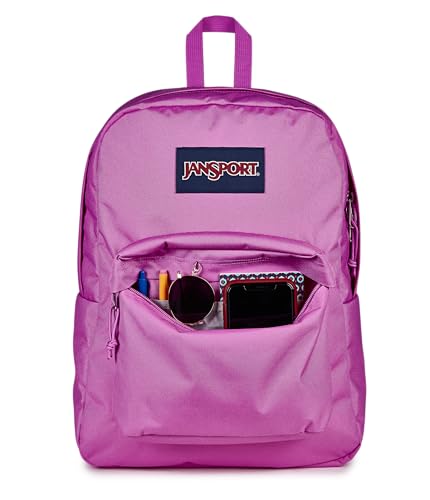 Image of JanSport SuperBreak One Backpack - Durable, Lightweight Bag with 1 Main Compartment, Front Utility Pocket with Built-in Organizer, Premium Backpack, Digital Fuchsia