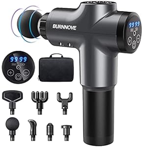Massagepistole Massage Gun für Nacken Schulter Rücken Handmassagegerät 2500mAh mit 7 Massageköpfen 99 Geschwindigkeiten Elektrische Percussion Massagegerät mit LED-Anzeige-Touchscreen Braun
