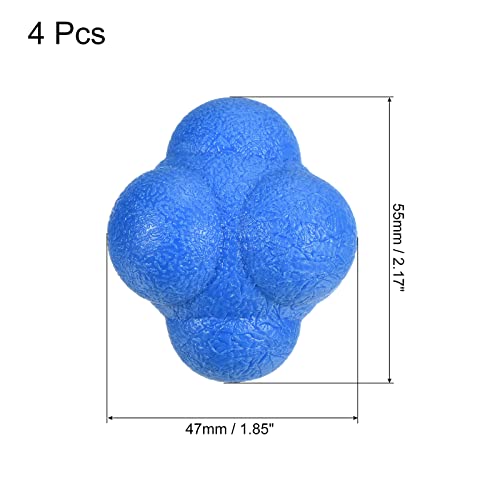 Patikil Bounce Reaction Balls, 4 Pack Coordination Ball Agility & Speed Reflex Training Game Sports Ball Tpr High Difficulty For Baseball Soccer Softball Basketball, Blue #TOP1
