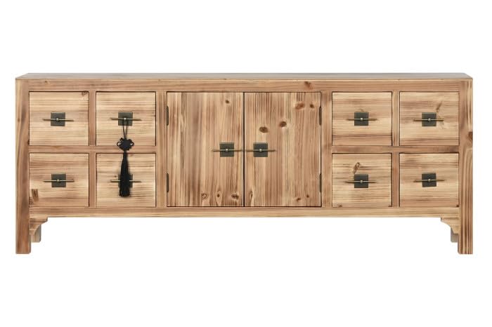 DRW Aparador Mueble TV Estilo Oriental Natural 130x24x51 cm