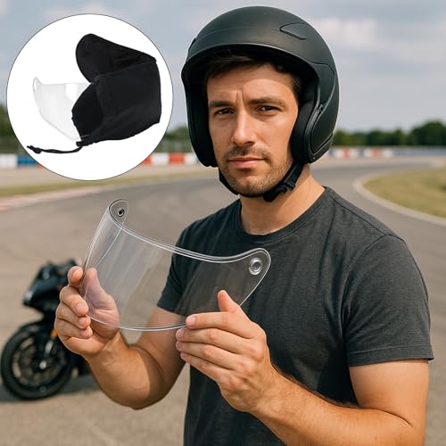 Cutecrop 2 Pcs Motorcycle Helmet Visor Bags Black for Storing and Carrying Helmet Visor Scratch Face Shield Sleeve with Scratch Fleece Soft Lining