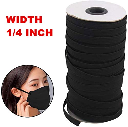 100 Yards 1/4 inch Elastic for Sewing Bands,Elastic Rope/Elastic Cord Heavy Stretch High
