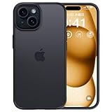 【米軍MIL規格・指紋防止】CASEKOO iPhone 15 用 ケース 耐衝撃 滑り止め 指紋防止 米軍MIL規格 マット仕上げ ストラップホール付き 黄変防止 耐久性 カバー ワイヤレス充電対応 アイフォン 15 用 6.1 インチ ケース(マットブラック)
