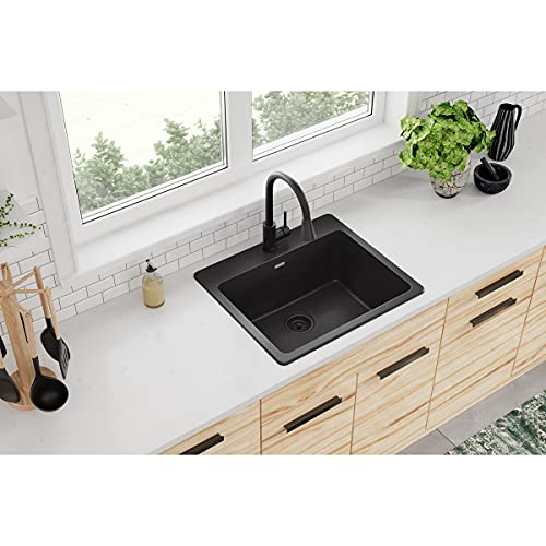 Elkay Quartz Classic Elg2522Bk0 Single Bowl Drop-In Sink, Black #TOP1