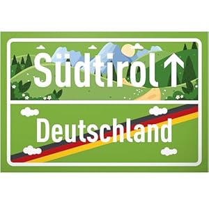 DankeDir! Südtirol Ortsschild - Kunststoff Schild 30 x 20 cm - Geschenk Idee Gutschein Reise Urlaub Reisegutschein Männer & Frauen Geldgeschenk Abschiedskarte Geschenkidee Deko Karte