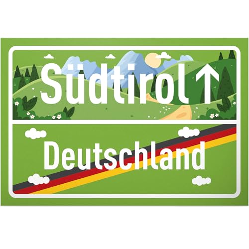 DankeDir! Südtirol Ortsschild - Kunststoff Schild 30 x 20 cm - Geschenk Idee Gutschein Reise Urlaub Reisegutschein Männer & Frauen Geldgeschenk Abschiedskarte Geschenkidee Deko Karte
