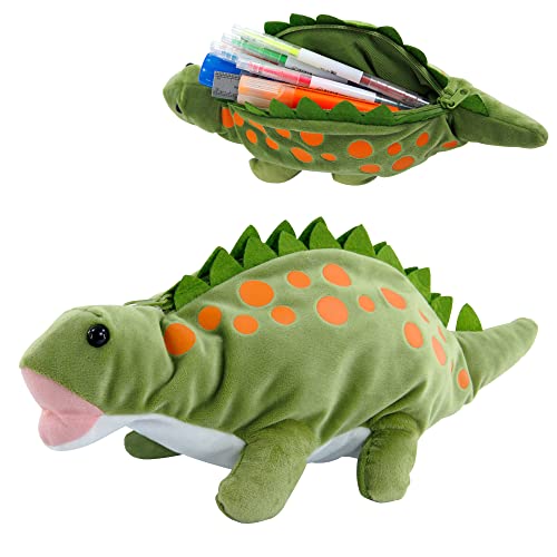 BB FUNHOUSE Soft 3D Plush Kids Pen Pouch Bag, Green Dinosaur