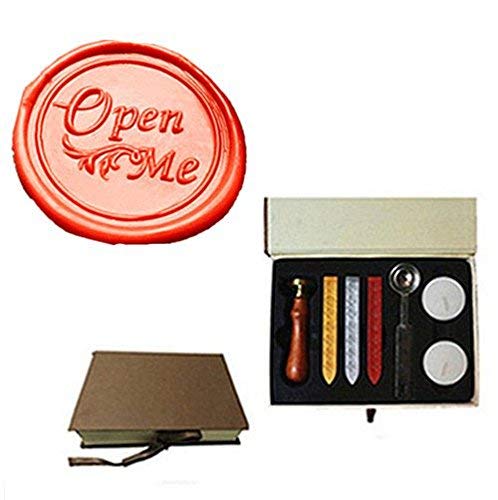 MDLG Vintage Open Me Fancy Script Custom Picture Logo Wedding Invitation Wax Seal Sealing Stamp Sticks Spoon Gift Box Set Kit