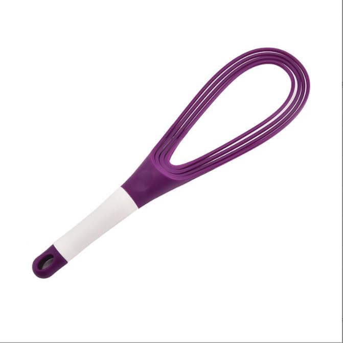 Twist Whisk - Globo 2 en 1 y alambre de acero recubierto de silicona, 11.5 pulgadas, multicolor (morado)