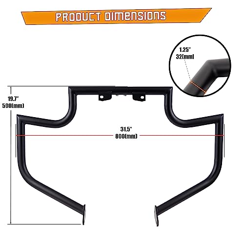 Kinglemc Crash Bar Engine Guard Highway Bar For Yamaha Xv1900 Xv 1900 Roadliner Raider Stratoliner (Black) #TOP4