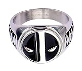 INOX Deadpool Logo Stainless Steel Men's Ring, Size 12