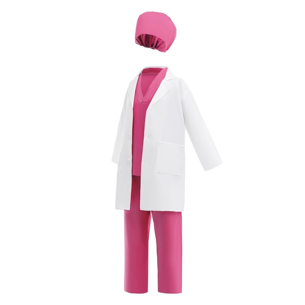 Lito Angels Kids Nurse Costume Set including Lab Coat Scrubs Medical Accessories for Girls Career Day Doctor Role Play Halloween Cosplay - Image 3