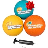 SCS Direct Gaga Playground Balls 3pk (8.5 inches) with Air Pump - Durable Rubber, Lightweight and Great for Dodgeball, Kickball, Gagaball Official Play